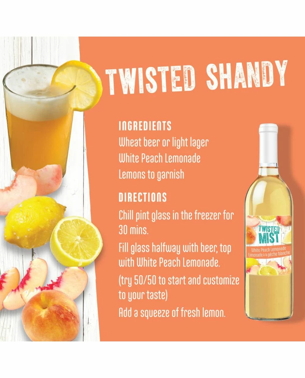 Winexpert Twisted Mist™ White Peach Lemonade Wine Kit 3 Winexpert Twisted Mist™ White Peach Lemonade Wine Kit - Image 3
